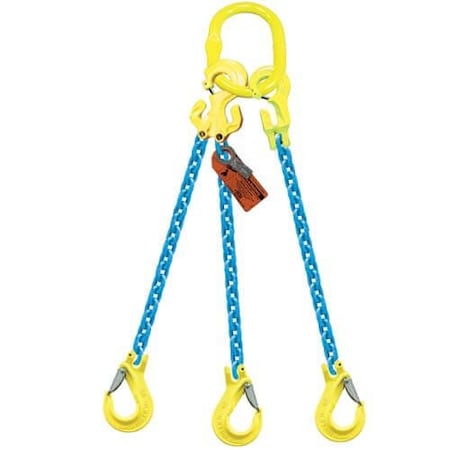 Grabiq Triple Leg 7/32 in Adjstbl Chain Slng TG3-EGKN, 20ft L, 8400lb WLL G-7/32-TG3-EGKN-20
